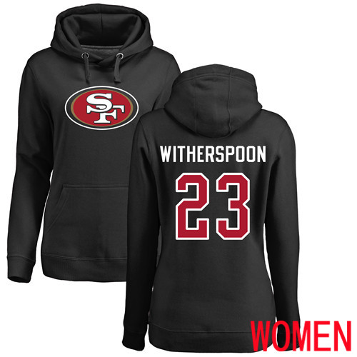 San Francisco 49ers Black Women Ahkello Witherspoon Name and Number Logo Football #23 San Francisco 49ers